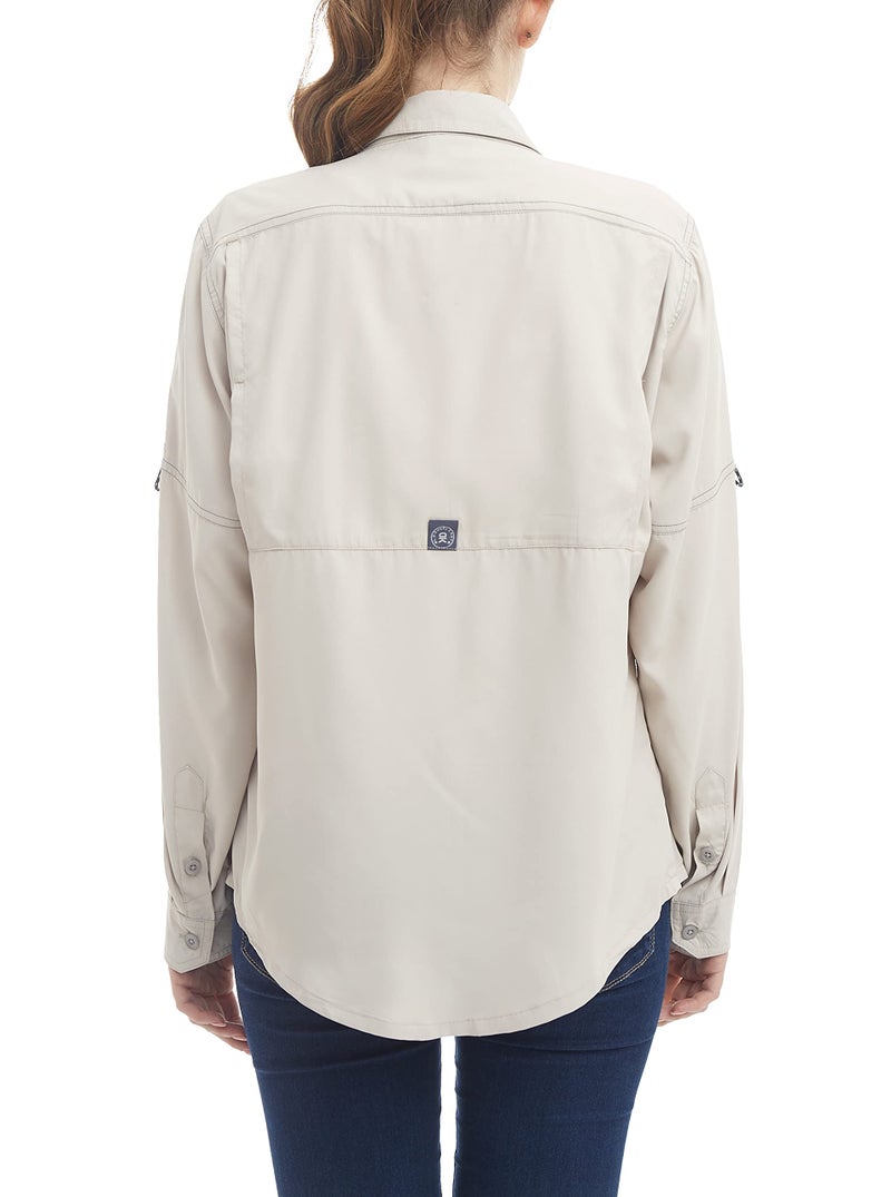 Little Donkey Andy Women's UPF 50+ UV Protection Shirt, Long Sleeve Fishing Shirt, Breathable and Fast Dry Khaki L - Image 2